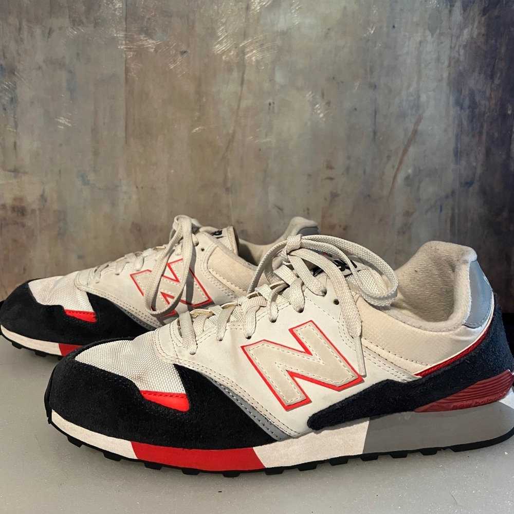 New Balance 446 Sneakers Mens 9.5 White Navy Red Good Retro Suede U446SNW